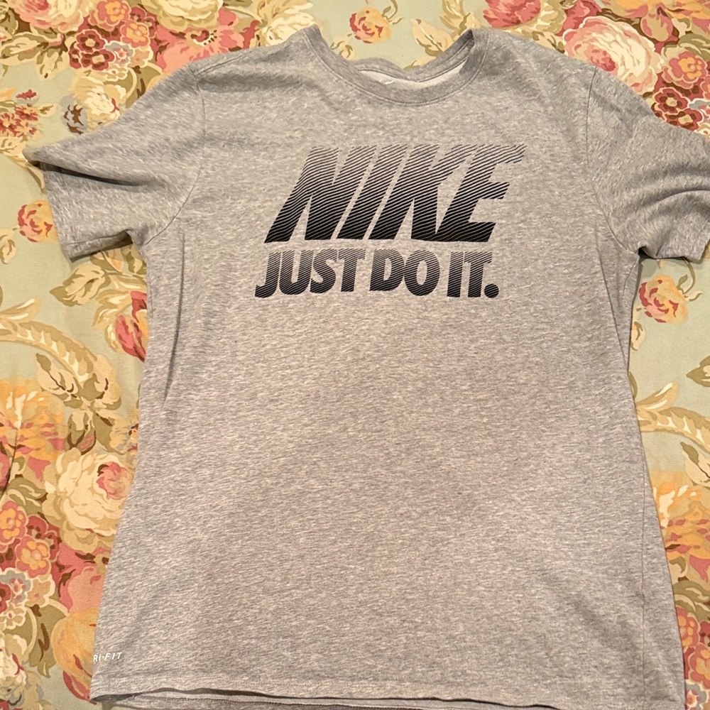 Nike Heather Gray Tee with Bold Logo